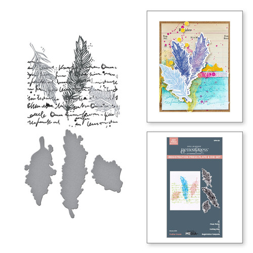 Spellbinders BetterPress Plates & Die Set By Dina Wakley-Feather Dream - 5A002XF4-1GYD2 Spellbinders BetterPress Plates & Die Set By Dina Wakley-Feather Dream - 5A002XF4-1GYD2