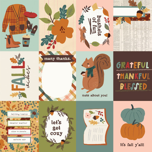 25 Pack - Cider & Donuts Double-Sided Cardstock 12"X12"-3X4 Elements - 5A0029QD-1GD0C