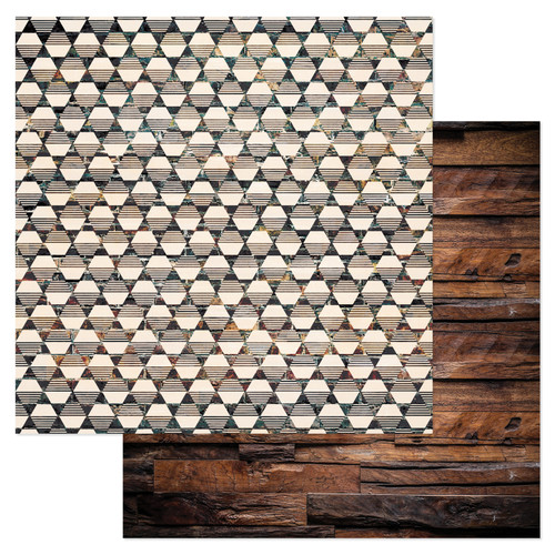 25 Pack - Cedar House Double-Sided Cardstock 12"X12"-Hexagons - CDH12-30327 - 765468083254