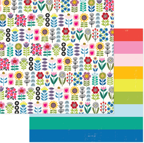 25 Pack - Whatevs Double-Sided Cardstock 12"X12"-Funky Florals - WHTE12-30573 - 765468084145