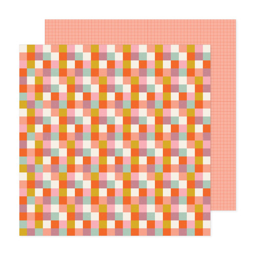 25 Pack - Jen Hadfield Groovy Darlin' Double-Sided Cardstock 12"X12"-Checkered - A500264B-G18YD - 765468087283
