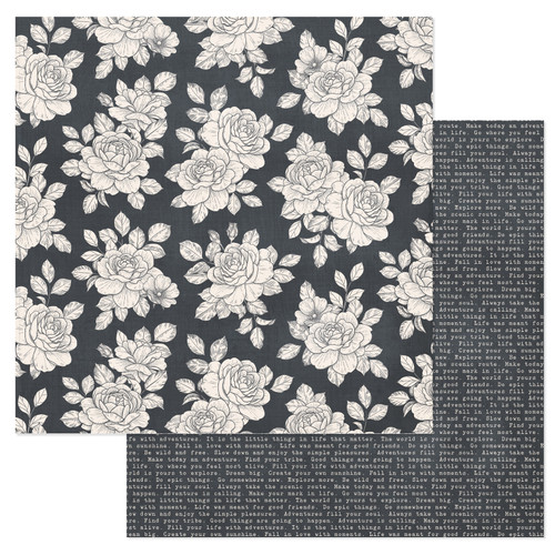 25 Pack - Cedar House Double-Sided Cardstock 12"X12"-Wild Roses - CDH12-30332 - 765468083308