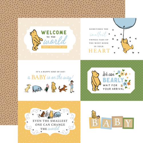 25 Pack - Winnie The Pooh Baby Double-Sided Cardstock 12"X12"-6X4 Journaling Cards - 5A002JSX-1GLBB - 810179813963