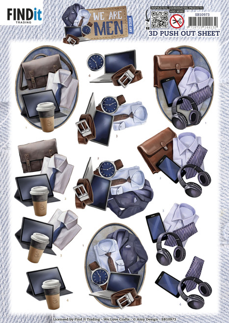 10 Pack - Find It Trading Amy Design We Are Men Punchout Sheet-Office - 5A002JVC-1GLCY - 8718715144132
