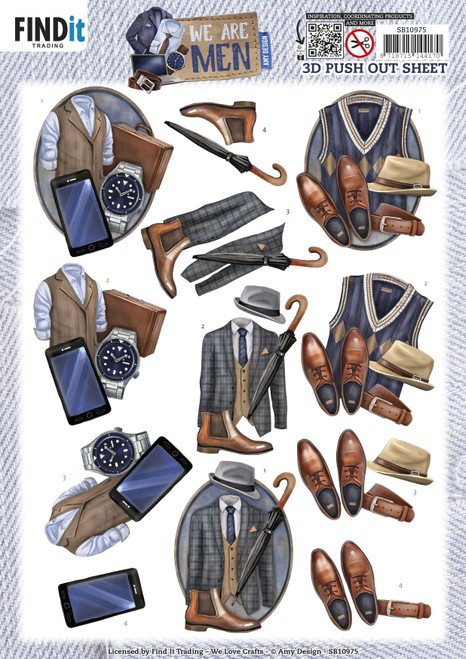 10 Pack - Find It Trading Amy Design We Are Men Punchout Sheet-Clothes - 5A002JVG-1GLCW - 8718715144170