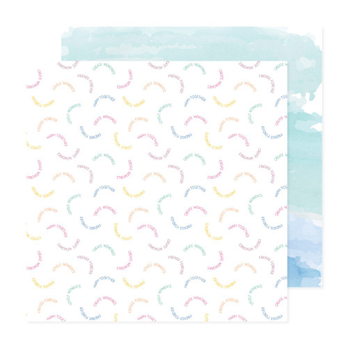 25 Pack - American Crafts Patterned Double-Sided Cardstock 12"X12"-Happy Thoughts, Rainbow Avenue - ACRA12-25856 - 765468075556