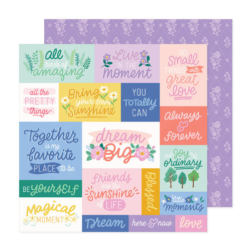 25 Pack - American Crafts Patterned Double-Sided Cardstock 12"X12"-Dream Big, Poppy And Pear - ACPP12-25782 - 765468076041