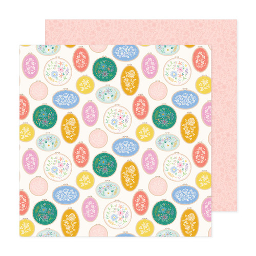 25 Pack - American Crafts Patterned Double-Sided Cardstock 12"X12"-Sew Sweet, Poppy And Pear - ACPP12-25785 - 765468076072