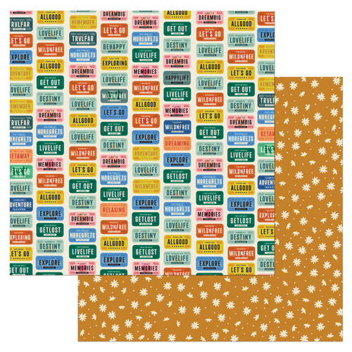 25 Pack - American Crafts Patterned Double-Sided Cardstock 12"X12"-Lets Go, Coast-to-Coast - AC2C12-25918 - 765468076485