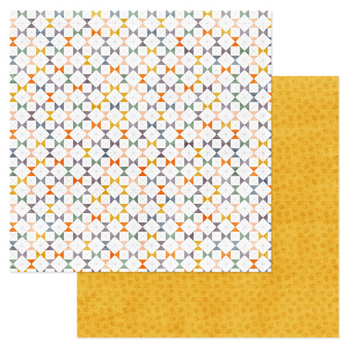 25 Pack - American Crafts Patterned Double-Sided Cardstock 12"X12"-Farmstead Harvest - Quilt - ACFH12-24718 - 765468060002