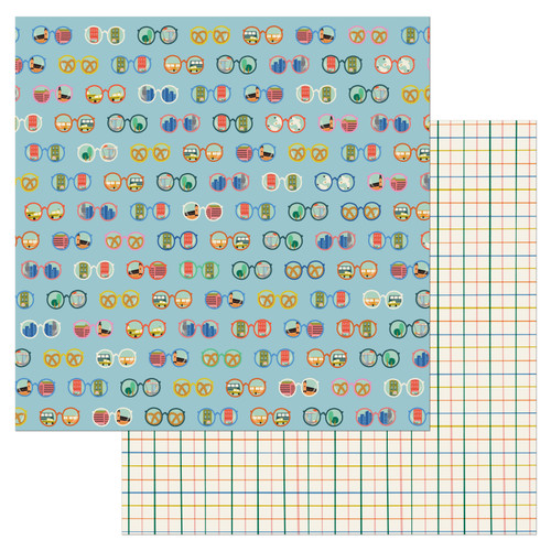 25 Pack - American Crafts Patterned Double-Sided Cardstock 12"X12"-See The Sights, Coast-to-Coast - AC2C12-25923 - 765468076539