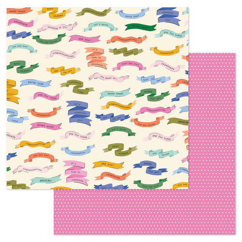 25 Pack - American Crafts Patterned Double-Sided Cardstock 12"X12"-Best Wishes, Life Of The Party - ACLFTP12-25826 - 765468075259
