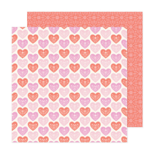 25 Pack - American Crafts Patterned Double-Sided Cardstock 12"X12"-Sweetheart, Poppy And Pear - ACPP12-25788 - 765468076102