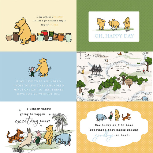 25 Pack - The House At Pooh Corner Double-Sided Cardstock 12"X12"-6X4 Journaling Cards - 5A002JQS-1GL8H