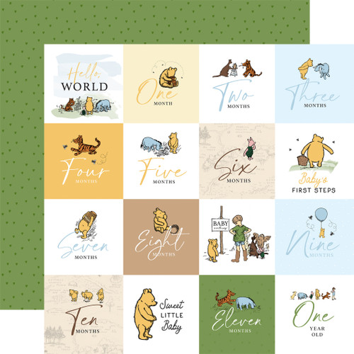 25 Pack - Winnie The Pooh Baby Double-Sided Cardstock 12"X12"-2X2 Jouranling Cards - 5A002JSX-1GLB5 - 810179814113
