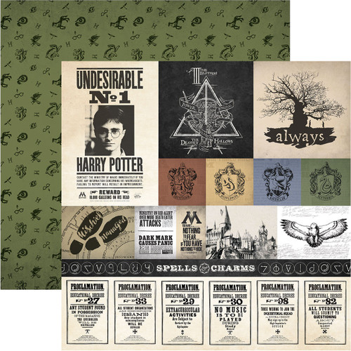 15 Pack - Paper House Harry Potter Double-Sided Cardstock 12"X12"-Harry Potter Parchment Tags - P2222E - 767636844230