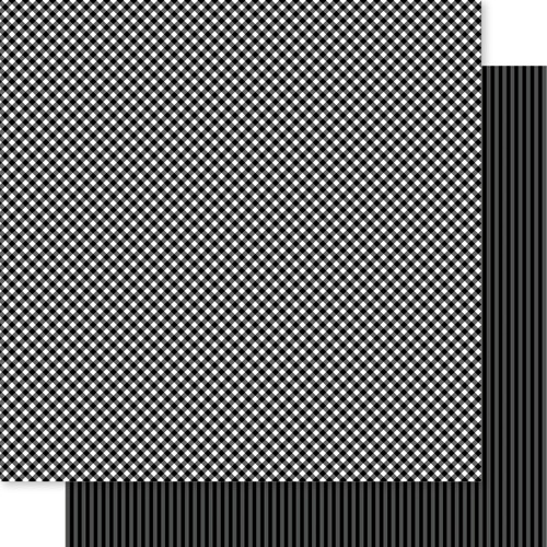 25 Pack - Bella Besties Gingham & Stripes Double-Sided Cardstock 12X12-Black - 5A0021SV-1G4SM - 819812016617