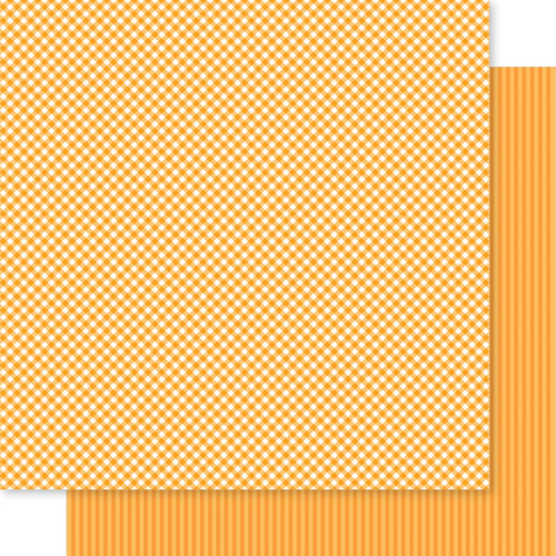 25 Pack - Bella Besties Gingham & Stripes Double-Sided Cardstock 12X12-Orange - 5A0021SV-1G4T2 - 819812016518