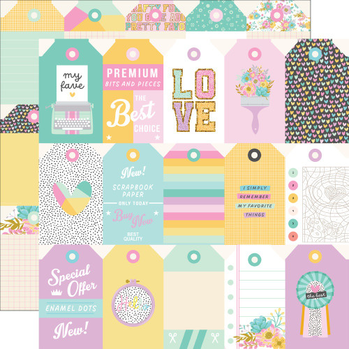 25 Pack - Crafty Things Double-Sided Cardstock 12"X12"-Tags Elements - 5A0022JS-1G5FY - 810150771176 25 Pack - Crafty Things Double-Sided Cardstock 12"X12"-Tags Elements - 5A0022JS-1G5FY - 810150771176