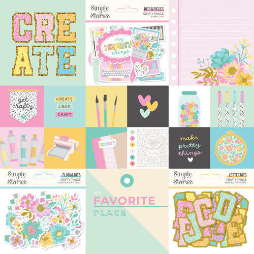 25 Pack - Crafty Things Double-Sided Cardstock 12"X12"-2x2/4x4 Elements - 5A0022JS-1G5G1
