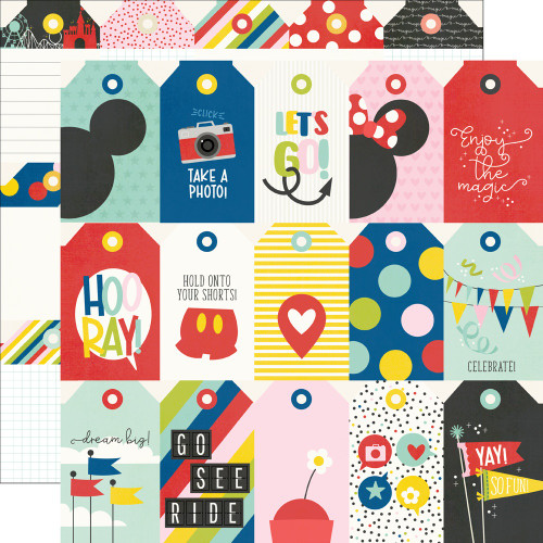 25 Pack - Say Cheese Magic Double-Sided Cardstock 12"X12"-Tags Elements - 5A0022HM-1G5BC - 810150770254