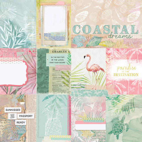 25 Pack - Coco Paradise Double-Sided Cardstock 12"X12"-Coastal Dreams - 5A0022MZ-1G5KD 25 Pack - Coco Paradise Double-Sided Cardstock 12"X12"-Coastal Dreams - 5A0022MZ-1G5KD