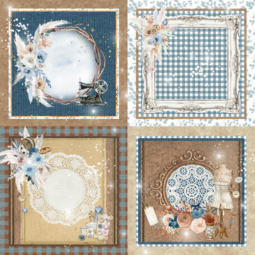 25 Pack - Stitched Together Double-Sided Cardstock 12"X12"-Crafting Dreams - 5A0022SC-1G5S8
