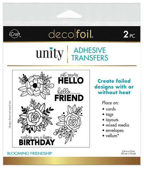 Deco Foil Adhesive Transfer Sheets by Unity 5.9" x 5.9"-Blooming Friendship - 5A0022TJ-1G5V2 - 000943191193