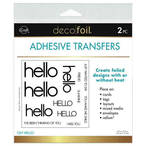 3 Pack - Deco Foil Adhesive Transfer Sheets 5.9" x 5.9"-Oh Hello - 5A0022TC-1G5V1 - 000943056386