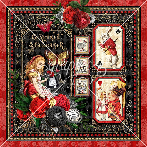 15 Pack - Curiouser & Curiouser Double-Sided Cardstock 12"X12"-Curiouser & Curiouser - 5A002HNM-1GK72