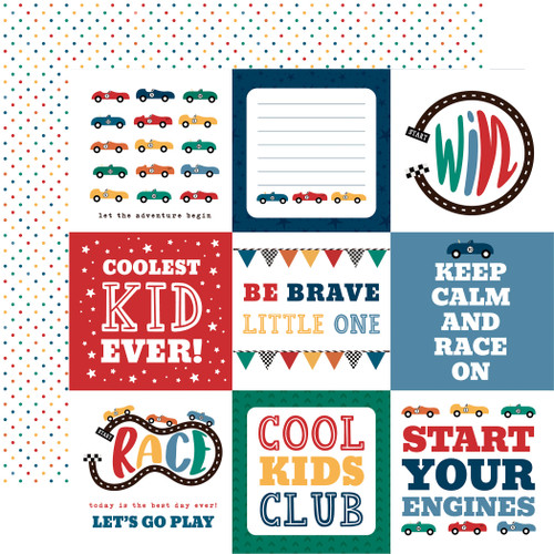 25 Pack - Vroom! Double-Sided Cardstock 12"X12"-4"X4" Journaling Cards - 5A0030K4-1H20V - 810179819064