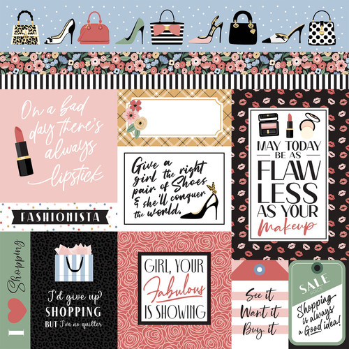 25 Pack - Fashion Double-Sided Cardstock 12"X12"-Fashion Journaling Cards - 5A0030BX-1H1W0
