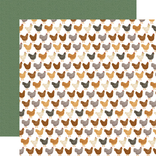 25 Pack - Chickens Double-Sided Cardstock 12"X12"-Cluck Cluck Chickens - 5A0030K9-1H20C - 810179811235