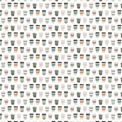 25 Pack - Coffee Shop Double-Sided Cardstock 12"X12"-Coffee To Go - 5A0030MB-1H20G