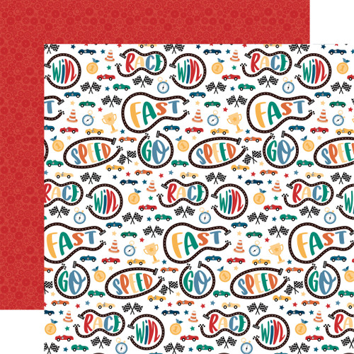 25 Pack - Vroom! Double-Sided Cardstock 12"X12"-Fast Race Speed - 5A0030K4-1H23B - 810179819088