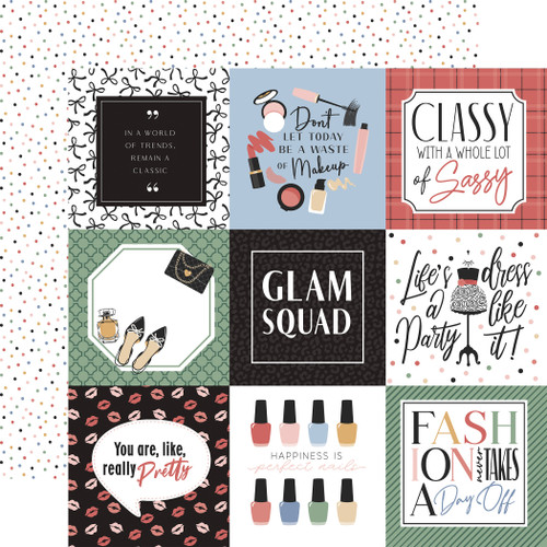 25 Pack - Fashion Double-Sided Cardstock 12"X12"-4X4 Journaling Cards - 5A0030BX-1H1XG - 810179817893