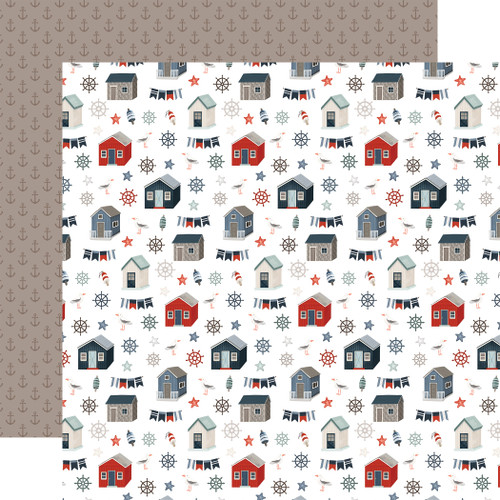 25 Pack - Seashore Double-Sided Cardstock 12"X12"-Beach Front Houses - 5A0030C3-1H1XK - 810179818135