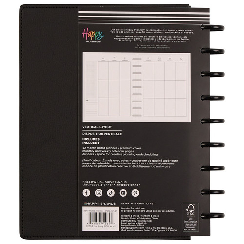 Happy Planner Vegan Leather Classic 12-Month Planner-Starcrossed; Jul '25 - Jun '26 - 5A002X5L-1GY2F Happy Planner Vegan Leather Classic 12-Month Planner-Starcrossed; Jul '25 - Jun '26 - 5A002X5L-1GY2F