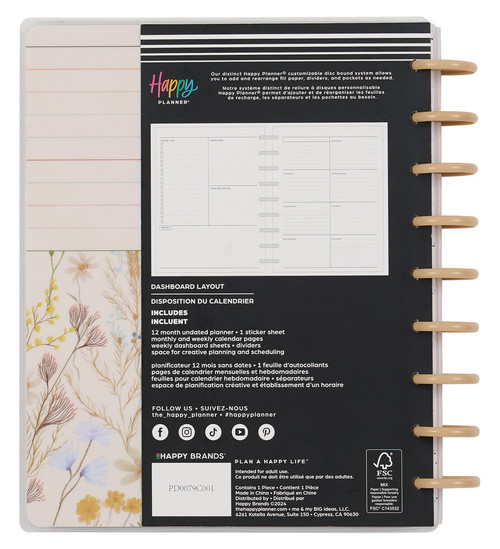 Happy Planner 12-Month Undated Classic Disc Bound Planner-Spring Fields - 5A002X2T-1GY0M Happy Planner 12-Month Undated Classic Disc Bound Planner-Spring Fields - 5A002X2T-1GY0M