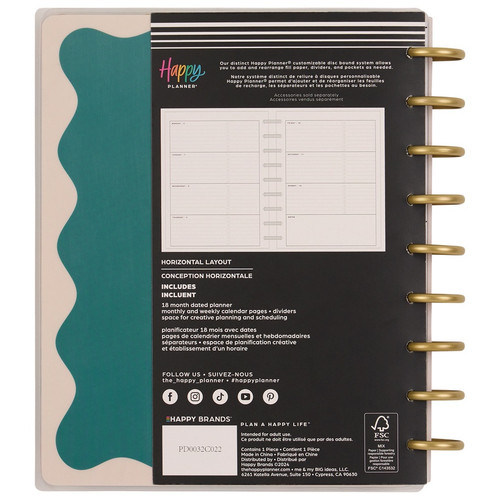 Happy Planner 18-Month Classic Disc Bound Planner-In The Moment; Jul '25 - Dec '26 - 5A002X62-1GY1B