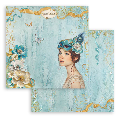 10 Pack - Stamperia Double-Sided Cardstock 12"X12" -Masquerade Celebration Lady - 5A002LG1-1GN4N - 5993110039990