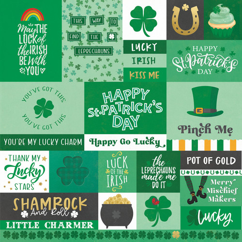 25 Pack - Charmed Double-Sided Cardstock 12"X12"-Shamrocks - 5A002MPV-1GP4W