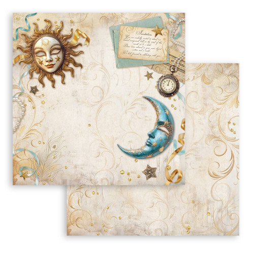 10 Pack - Stamperia Double-Sided Cardstock 12"X12" -Masquerade - Sun & Moon - 5A002LHS-1GN5W - 5993110040040