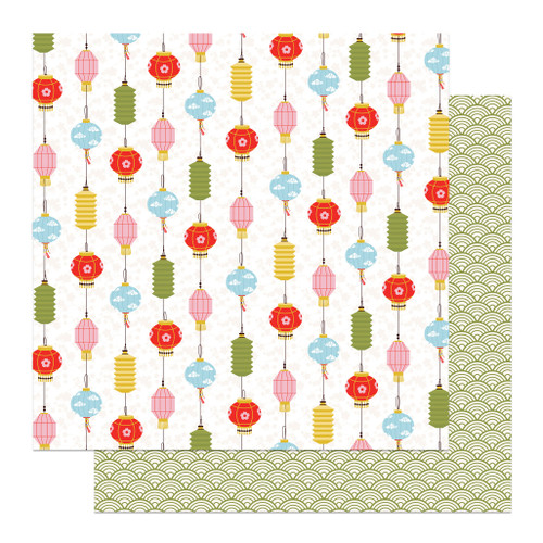 25 Pack - Lucky Cat Double Sided Cardstock 12"X12"-Lanterns - 5A002W4D-1GWTM - 709388348826