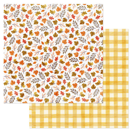 25 Pack - American Crafts Patterned Double-Sided Cardstock 12"X12"-Farmstead Harvest - Colorful Leaves - ACFH12-24717 - 765468059990