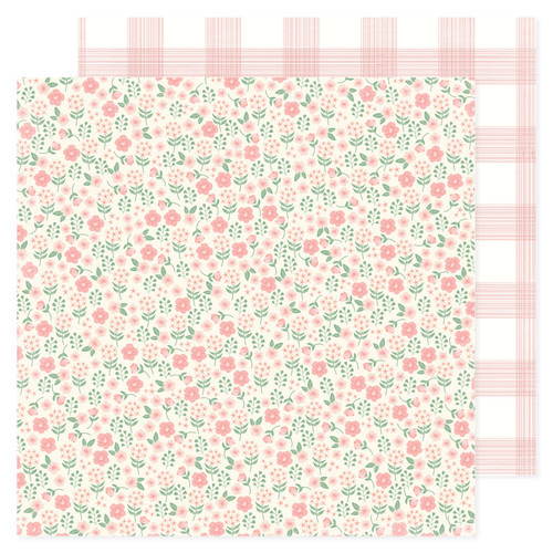 25 Pack - American Crafts Patterned Double-Sided Cardstock 12"X12"-Floral, Hello Little Girl - ACHLG12-30030 - 765468074214