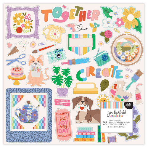 15 Pack - Jen Hadfield Create Joy Foam Stickers 62/Pkg-12"X12" - A5002RJW-G1SCH - 765468097640 15 Pack - Jen Hadfield Create Joy Foam Stickers 62/Pkg-12"X12" - A5002RJW-G1SCH - 765468097640