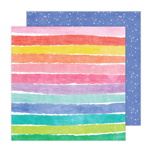 25 Pack - Pebbles Patterned Double-Sided Cardstock 12"X12"-Bright Stripe, Cool Girl - PBCG12-27651 - 765468073378