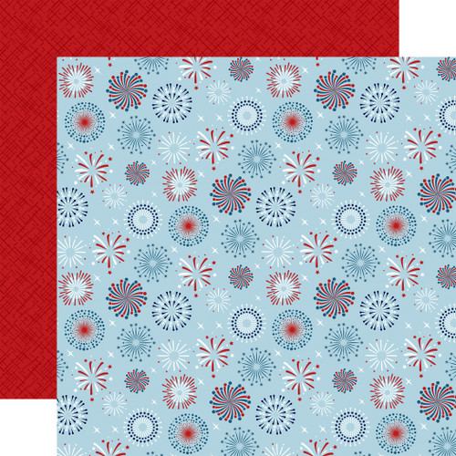 25 Pack - Stars And Stripes Forever Double-Sided Cardstock 12"X12"-Fireworks Fly - SSF12-69006 - 691835405094