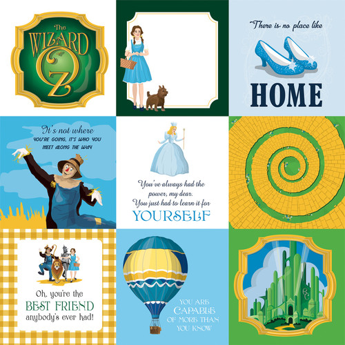 25 Pack - Wizard Of Oz Double-Sided Cardstock 12"X12"-4X4 Journaling Cards - CBWZ12-56006